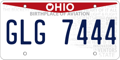 OH license plate GLG7444