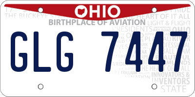 OH license plate GLG7447