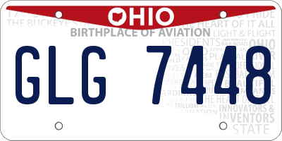OH license plate GLG7448