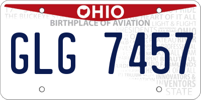 OH license plate GLG7457