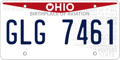 OH license plate GLG7461