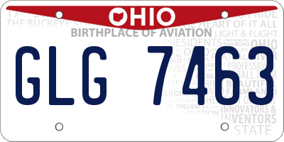 OH license plate GLG7463