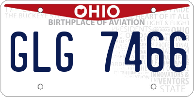 OH license plate GLG7466