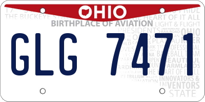 OH license plate GLG7471