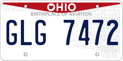OH license plate GLG7472