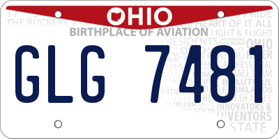 OH license plate GLG7481