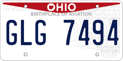 OH license plate GLG7494