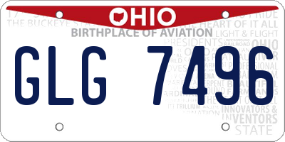 OH license plate GLG7496