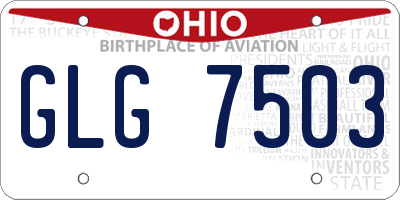 OH license plate GLG7503