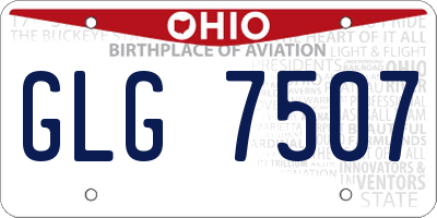 OH license plate GLG7507