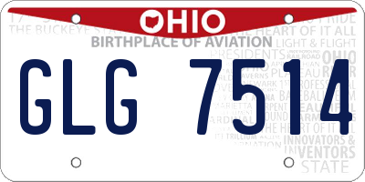 OH license plate GLG7514
