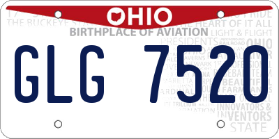 OH license plate GLG7520