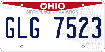 OH license plate GLG7523