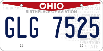 OH license plate GLG7525