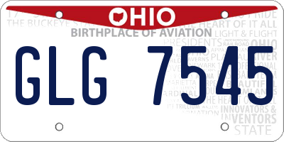 OH license plate GLG7545