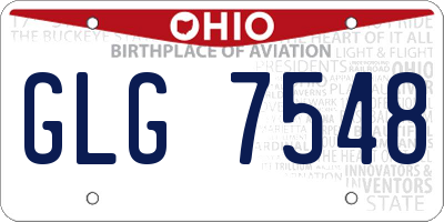 OH license plate GLG7548