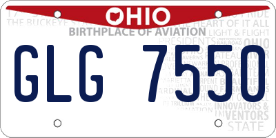 OH license plate GLG7550