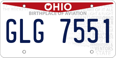 OH license plate GLG7551