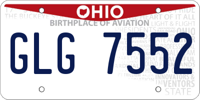 OH license plate GLG7552