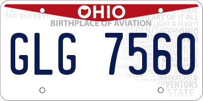 OH license plate GLG7560