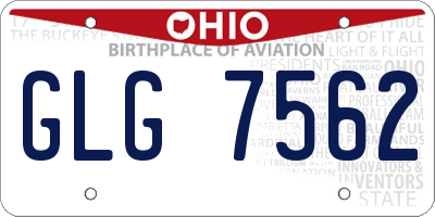OH license plate GLG7562
