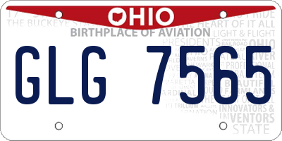 OH license plate GLG7565