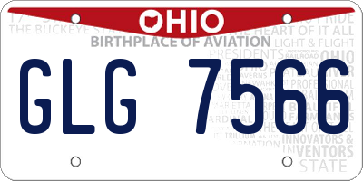 OH license plate GLG7566