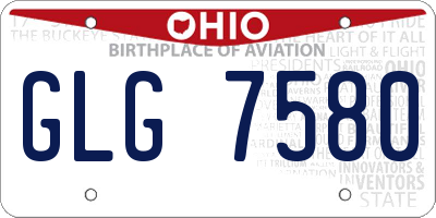 OH license plate GLG7580