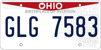 OH license plate GLG7583