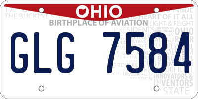 OH license plate GLG7584