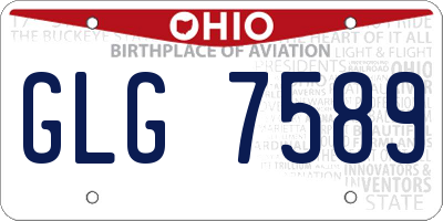 OH license plate GLG7589
