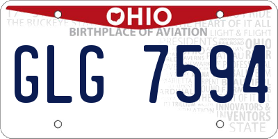 OH license plate GLG7594