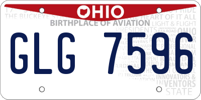 OH license plate GLG7596