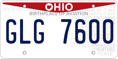 OH license plate GLG7600