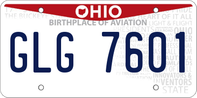 OH license plate GLG7601
