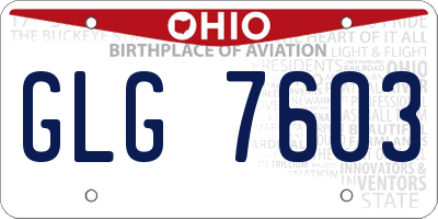 OH license plate GLG7603