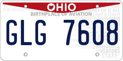 OH license plate GLG7608