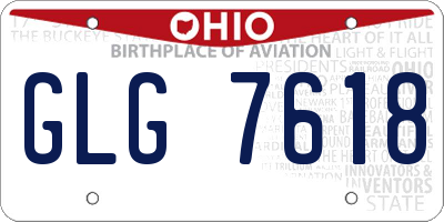 OH license plate GLG7618
