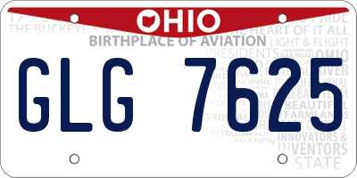 OH license plate GLG7625