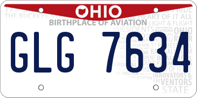 OH license plate GLG7634