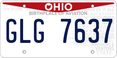 OH license plate GLG7637