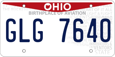OH license plate GLG7640