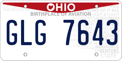 OH license plate GLG7643