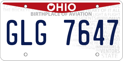 OH license plate GLG7647