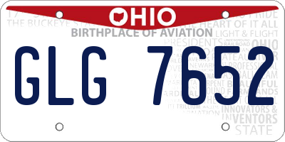 OH license plate GLG7652