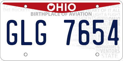 OH license plate GLG7654