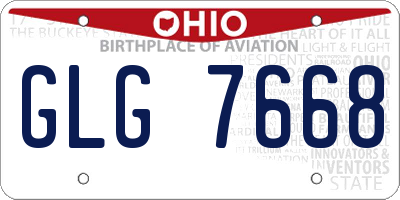 OH license plate GLG7668