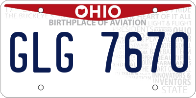OH license plate GLG7670
