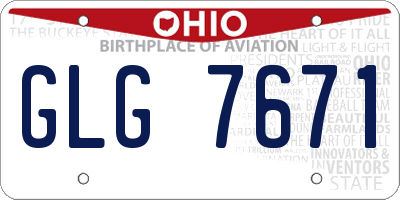 OH license plate GLG7671