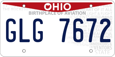 OH license plate GLG7672
